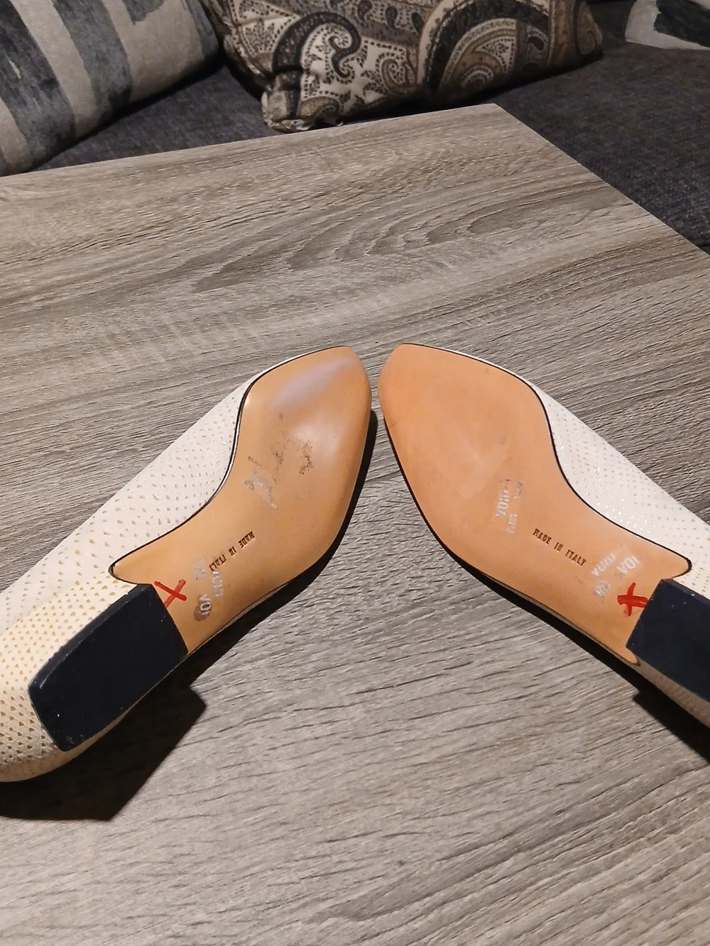Salvatore Ferragamo Vintage White Perforated Suede Ballet Flats Sz 6.5